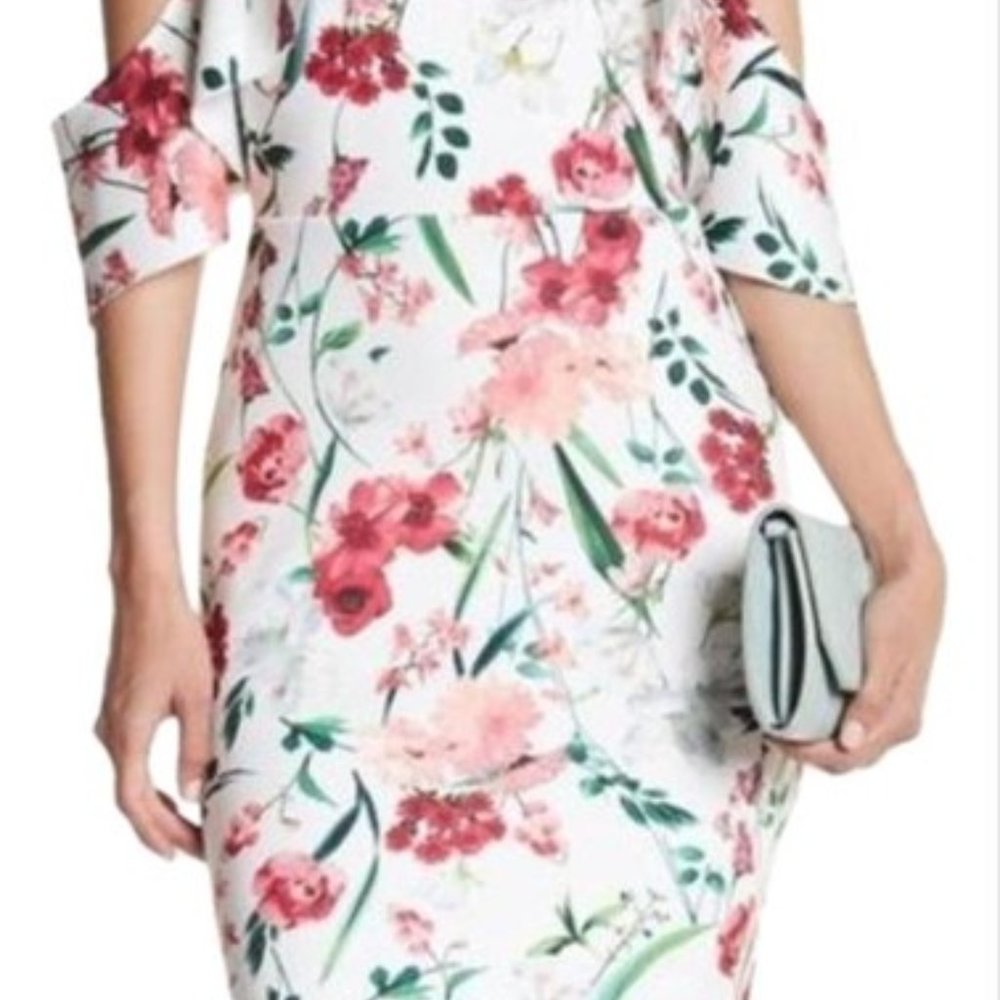 Beautiful  Alexia Ardmor White Floral Dress - M